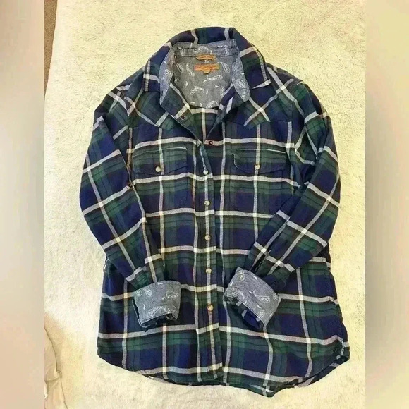 Jachs girlfriend plaid flannel, women's small - Picture 3 of 6